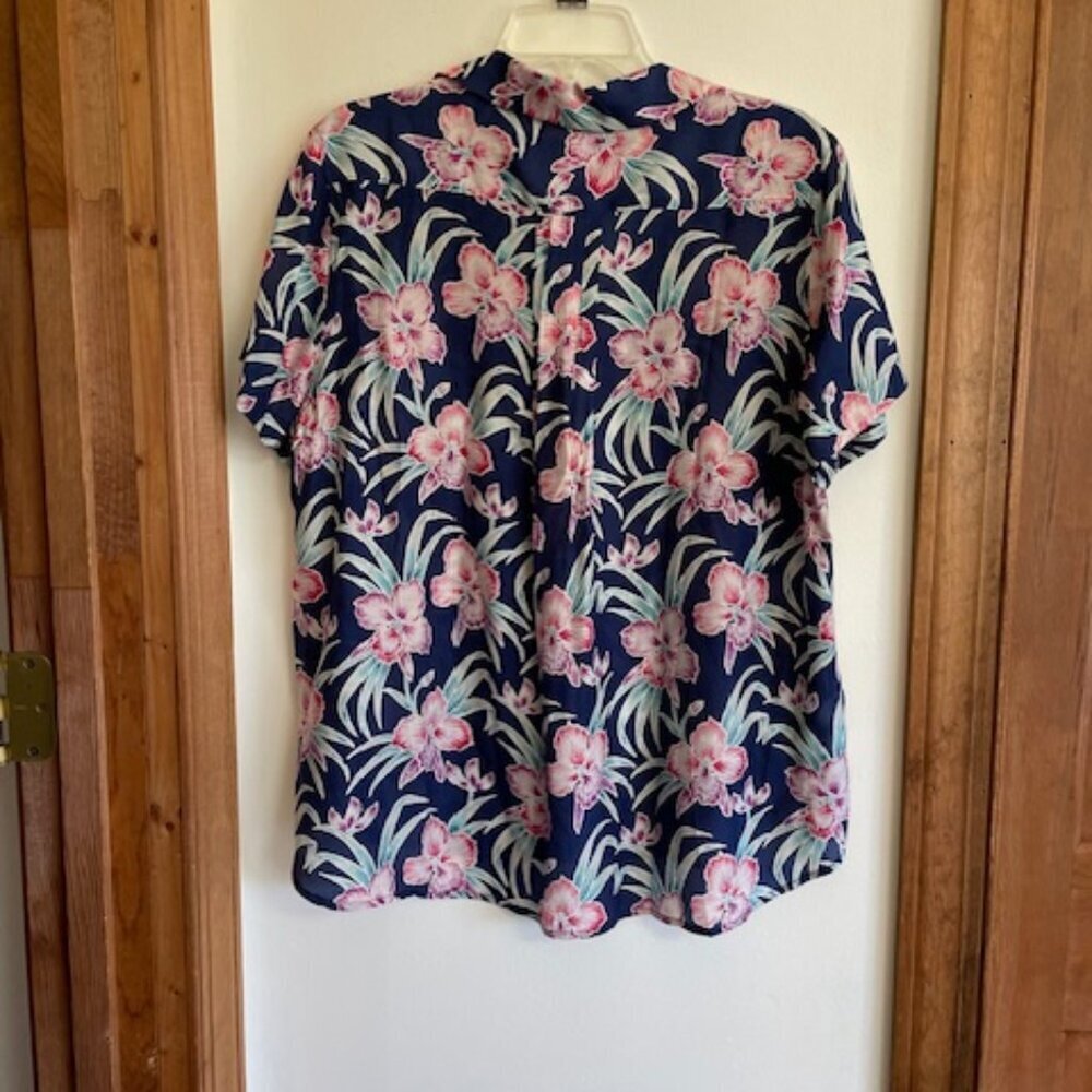 TOMMY BAHAMA Talulla Gardens Camp Shirt in Island Navy L - Picture 8 of 16